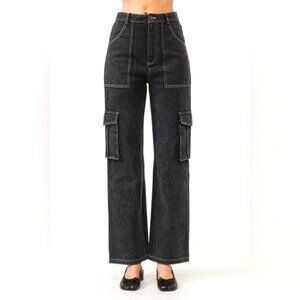 Cargo Denim Pants in Black NWT